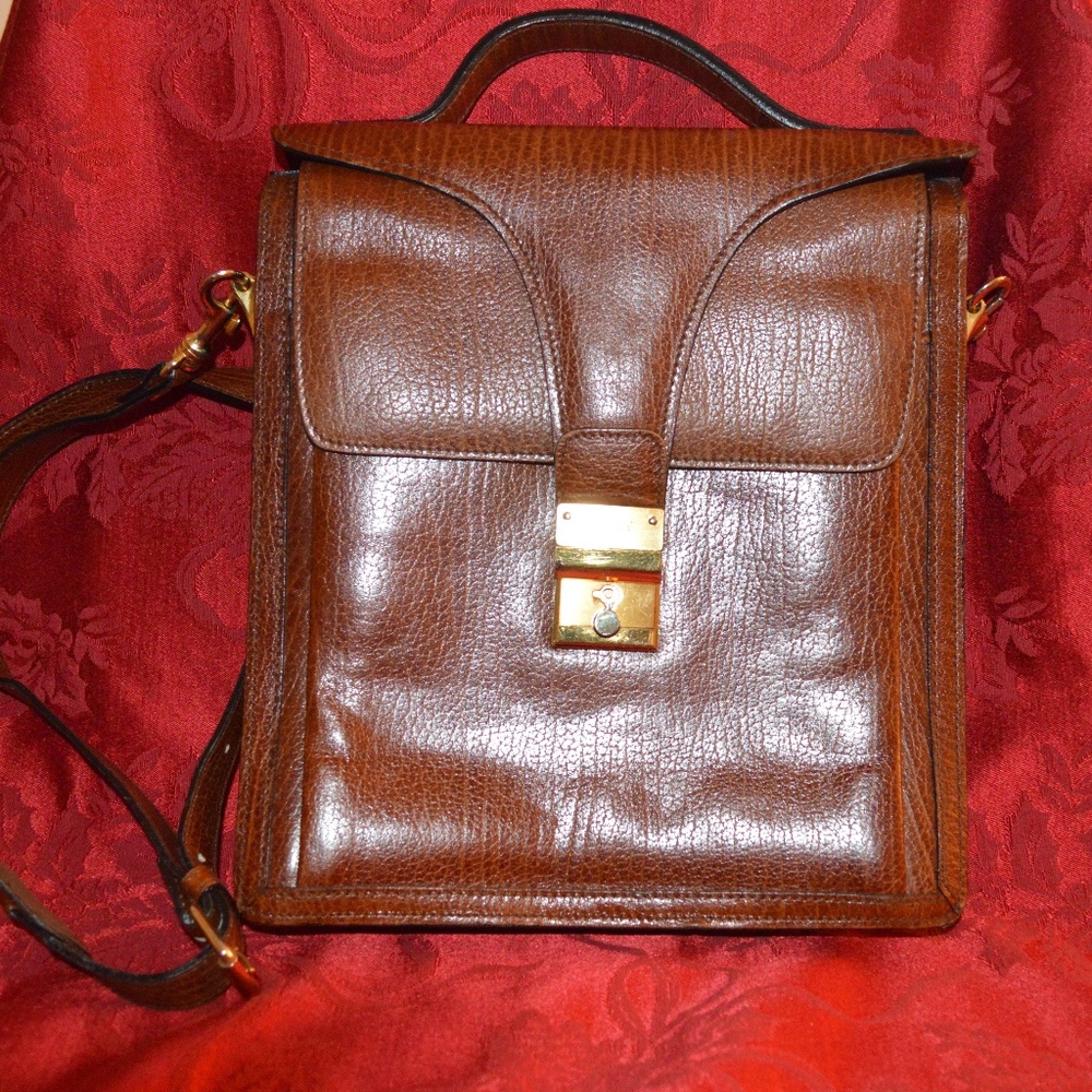 Vintage Bally Dark Brown Messenger Bag